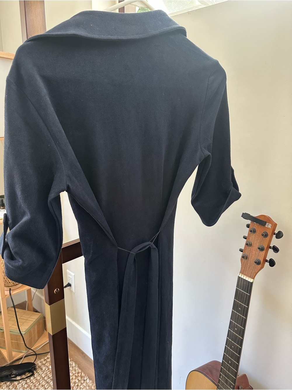 J.McLaughlin Navy Utility Maxi Shirtdress Belted Roll Tab Sleeve - Picture 3 of 5